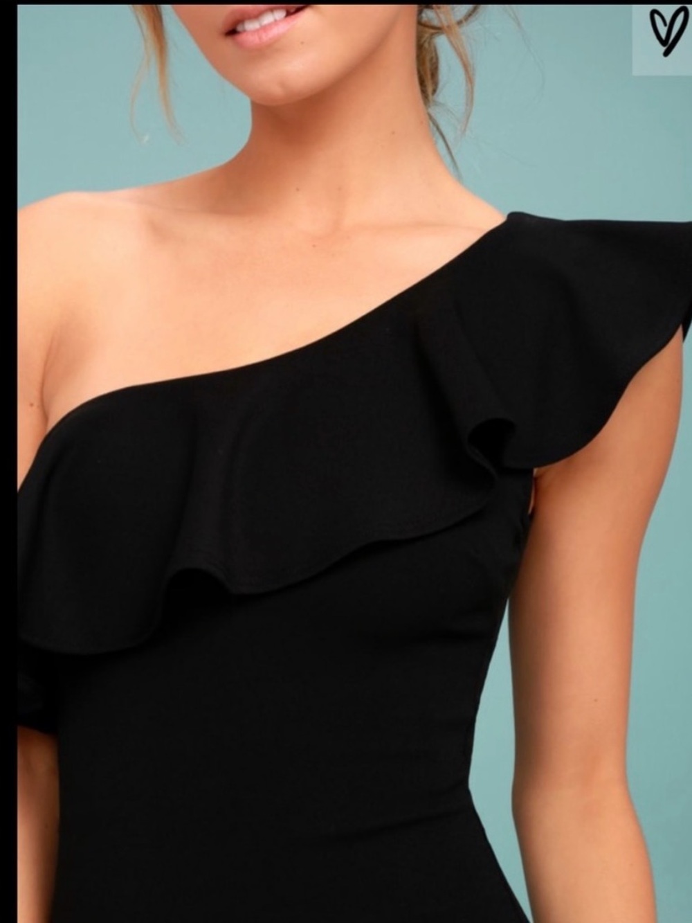 Lulus One-Shoulder Black Ruffle Bodycon Dress - Picture 5 of 8